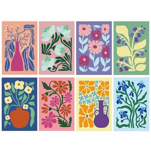 24 Pack Floral Greeting Cards with Envelopes, Floral Blank Note Cards Set for All Occasions, Boxed 8 Floral Designs Cards for Thank You, Birthday, Wedding, Condolence, Invitation, etc.