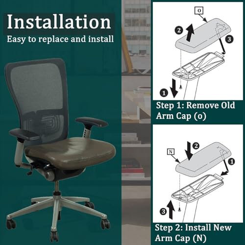 HYEJDRV Black Chair Armrest Replacement Pads for Haworth Zody Chair - 1 Pair