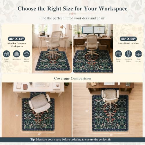 iCasso Office Chair Mat for Hardwood Floor 36" x 48" Convex Black (Black / 36x48)