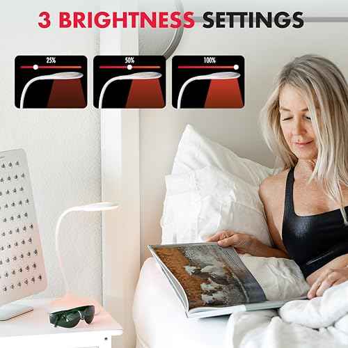 Mito Red Light - No Blue Light Lamp - Modern LED Rechargeable Table Lamp - Rechargable Desk Lamp - Bedside Touch Lamp - - Table Lamp for Whole House - No Flicker LED (633nm Red), White