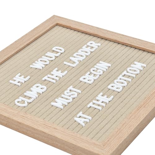 GAJIGAJI Beige Felt Letter Board 10x10 Inch Wooden Frame Personalized Sign