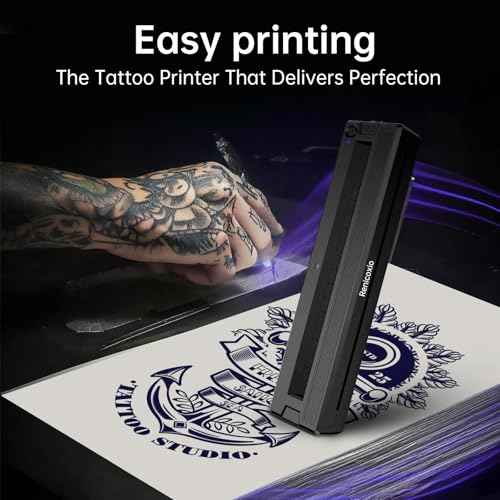 Tattoo Stencil Printer for Beginners & Artists, Wireless Thermal Transfer Machine with 10 Thermal Papers, Support Android, iOS, Windows, MacOS, Work with Mobile and PC