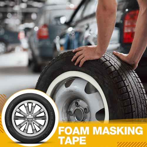 Pangda 1 Roll 1/2 Inch x 54 Yards Soft Edge Foam Masking Tape White Automotive Foam Making Tape for Sealing Car and Truck Door Jams Overspray Protection