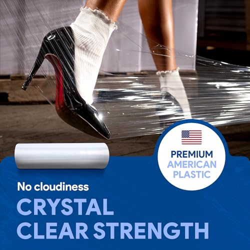 International Plastics Co. 18" x 1200 ft Plastic Stretch Film Wrap - 500% Stretch, Clear, 1 Pack / 17" Styles