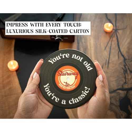 Funny Birthday Gift for Men and Women - For the Record Vinyl Birthday Card with Envelope | 30th, 40th, 50th, 60th, and 70th Birthday Gifts for Her, Him, Sister, Best Friend