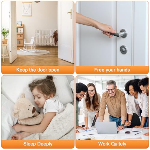 Crosize Magnetic Door Stops 2 Pack, Stainless Steel, White (No-Drill Adhesive or Screws) – 2 Pack