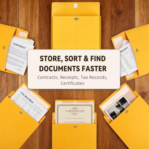 Manila Envelopes 10x13 Inches with 2-Inch Gussets - Pack of 25