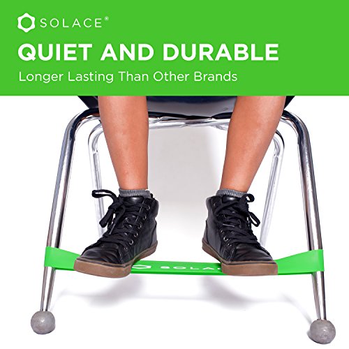 KICK BANDS Chair Bands for Kids with Fidgety Feet 12-Pack - ADHD Fidget Kickbands for Classroom Chairs & Desks - Solace Sensory Kickband (GREEN)