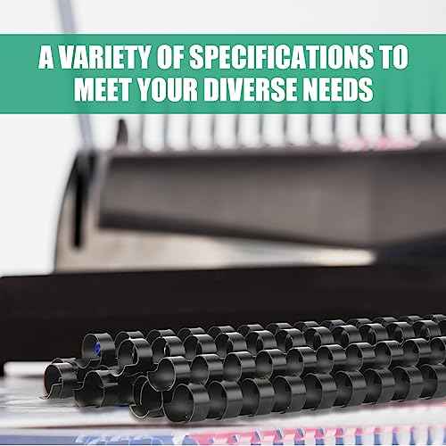 Maitys 300 Pcs Plastic Binding Combs Bulk 19 Ring Comb Spines Letter Size Spiral Binding for Notebook Calendar Picture(1/2 Inch,Black)