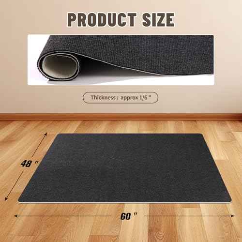 Office Chair Mat - for Hardwood Floors, Large Non-Slip Easy-Clean Floor Protection Blanket (Black, ¡°60 x 48in¡±).