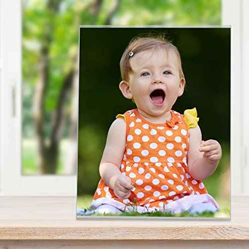 Tuanse 20 Pack Acrylic Photo Sign Holder 8 x 10 Inch Plastic Picture Frames Clear Photo Booth Slanted Back Vertical Table Paper Menu Display Stand Portrait Frames Flyer Holder for Home Office Store
