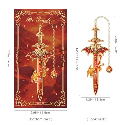 4pcs Fantasy Sword Bookmarks for Books, Journals, Planners - Cool Metal Book Markers for Reading Women & Men, Unique Book Marks Gifts for Book Lovers, Reading Accessories for Students & Adults & Kids