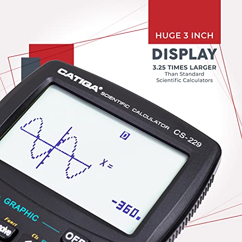 CATIGA Black Graphing Scientific Calculator with 360+ Functions for Students