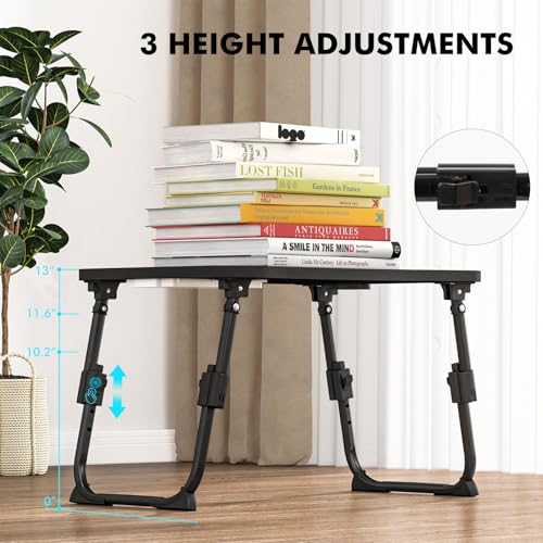 Adjustable Bed Lap Desk with Storage Drawer & Cup Holder - Portable Laptop Stand for Bed & Sofa