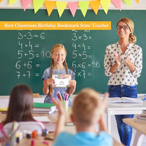 FaCraft Birthday Certificates for Students – 36 Confetti Certificates, 5.5x8.3 in, Classroom Rewards – Style 1