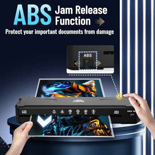 13 Inch Laminator Machine with 50 Laminating Sheets, Fast Warm-Up No Jam A3 Laminator, 11x17 Cold & Thermal Laminating Machine for Home School Office