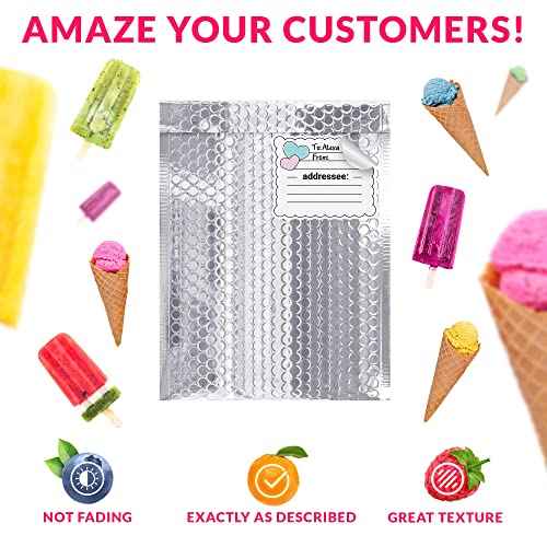 ABC PACK & SUPPLY Thermal Bubble Mailer, 6.5 x 10.5 Inches. Pack of 25 Metallic Bubble Mailers. Foil Insulated Mailers for Cold Shipping. Padded Envelopes Waterproof. Cold Insulated Shipping Bags