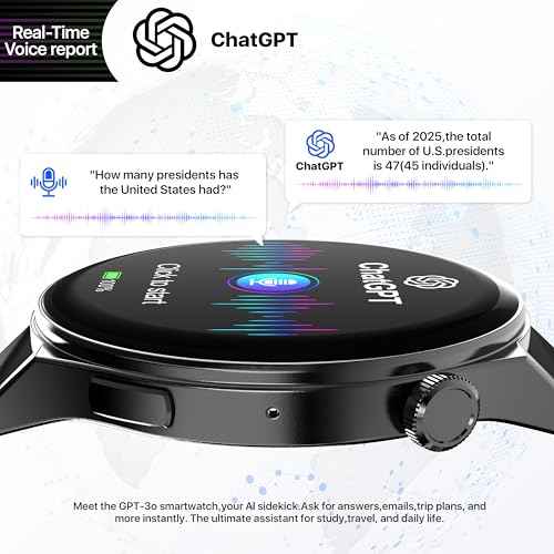 AI Translator Watch£¬Language Translator Device,Heart Rate & Sleep Monitor, AMOLED Display, Titanium Alloy Waterproof, Multi-Sport Modes,Black