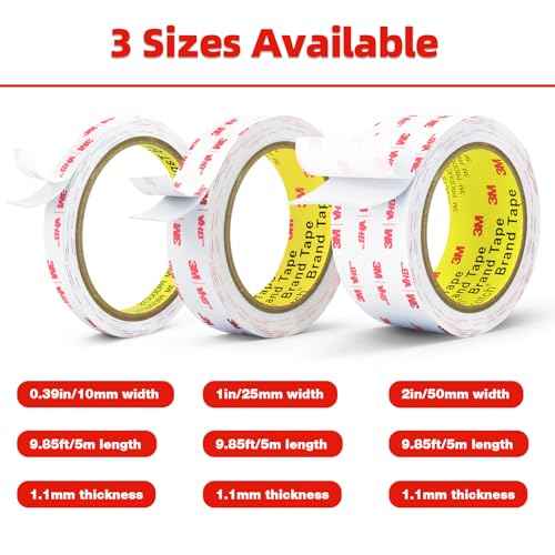 Double Sided Tape Heavy Duty, 1" x 9.85FT Removable Mounting Tape for Wall, Extra Strong Foam Tape, Picture Hanging Adhesive Strips Waterproof for Cars, Walls, Home, Office D?cor