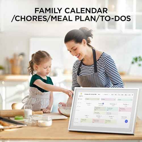 10.1" Digital Calendar, Meal Planner, Duty Chart, to Do List,HD Smart Touch Screen Home Interactive Smart Electron Calender - Built-in Digital Photo Frame Function (white, 10.1)