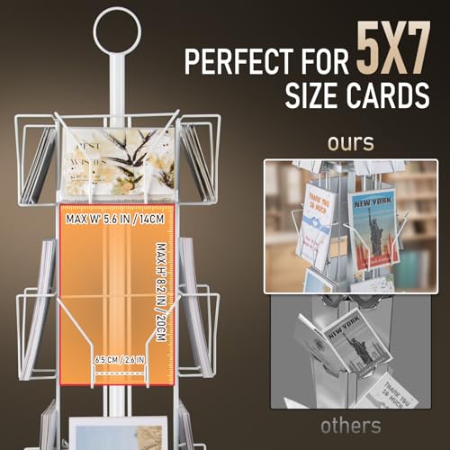 ANBOXIT White 12-Pocket Rotating Greeting Card Display Stand