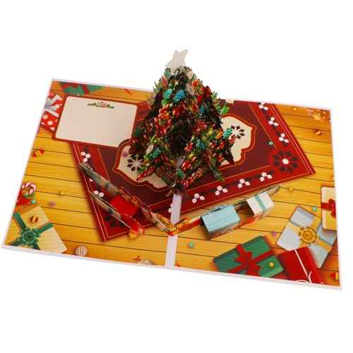 Ribbli Christmas Cards Light and Musical Christmas Tree Pop Up Card, with Envelope