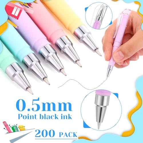 200 Pack Pocket Mini Pen Bulk 0.5mm Gel Pen Fine Point 4.16 Inch Pocket-sized, Quick-dry Smooth Writing for Journaling, Notebooks, Planner, Office Supplies(Macaron Color)
