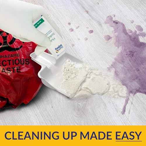 MFASCO Blood Borne Pathogens Clean Up Kit - Wall-Mountable or Portable - OSHA Compliant - Disposable Protection Gear - Bleach-Free Solidifier - Easy Cleanup - Compact Design - Refillable - 9 Pcs