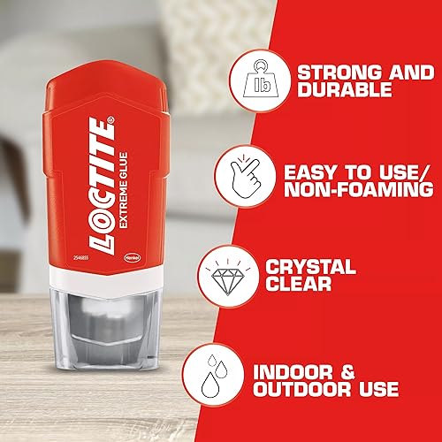 Loctite Extreme Glue, Clear, 1.62 fl oz Tube, 6 Pack - Strong All Purpose Glue for Wood, Metal, Leather, Crafts & Repair, Pastic, & More
