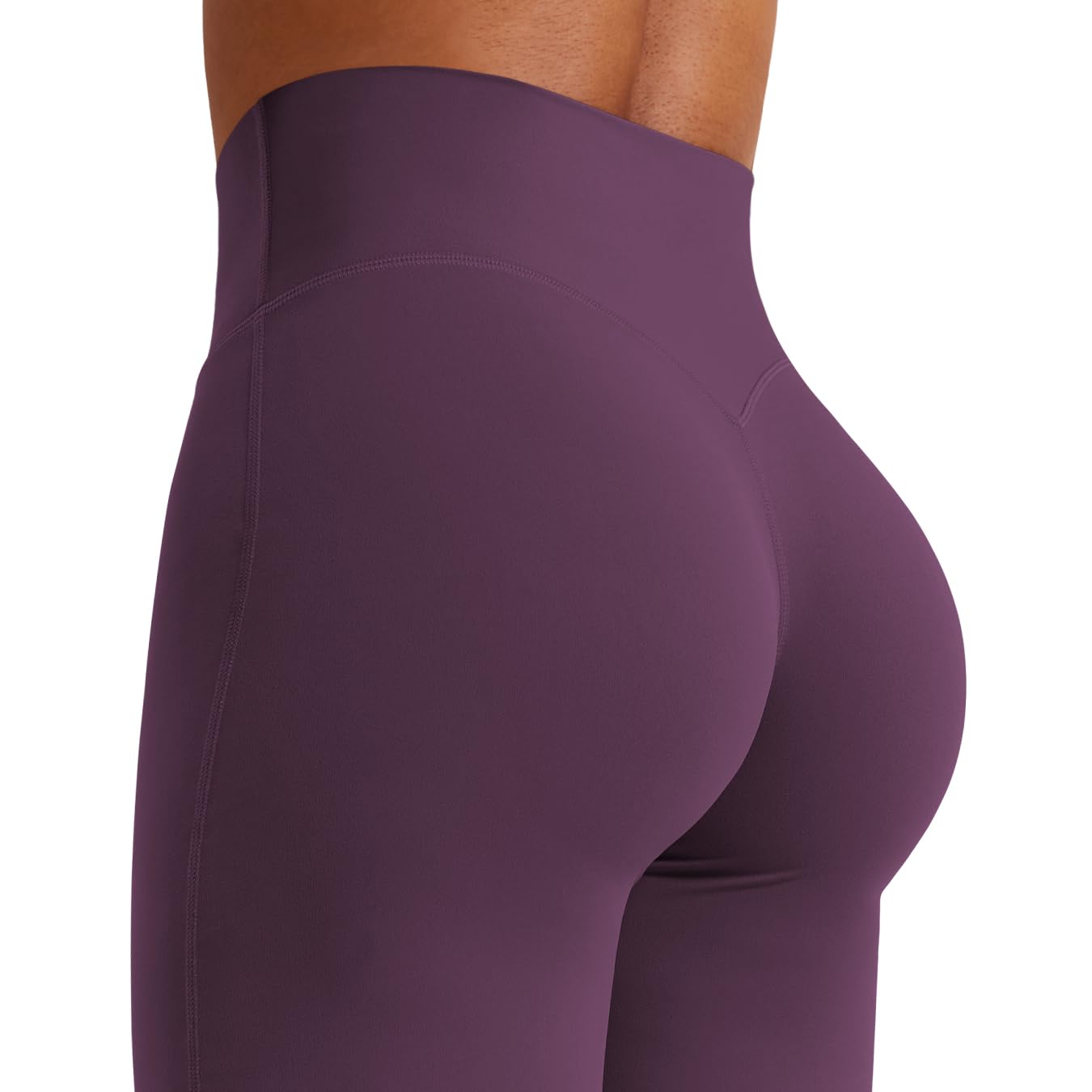 YEOREO Workout Leggings Womens No Front Seam Straight Leggings 35" High Waist Buttery Eddiy Gym Yoga Pants Black Berry Purple XL