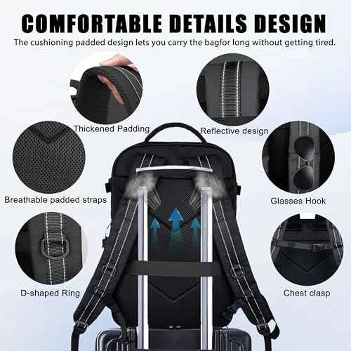 Travel Backpack for Men, 17.3 Inch Laptop Backpack, Water Resistant Business backpack with Waterproof zipper£¬Carry on Backpack with 30L Large Capacity Bag for Work College Travel