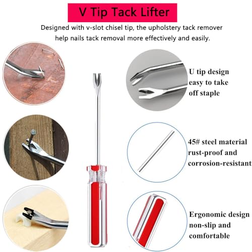 4-Piece Upholstery Nail & Staple Removal Tool Set with Leather Zip Case