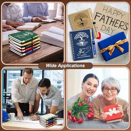 80 Pcs/ 40 Set Christian Christmas Gifts Bulk Spiral Notebooks with Bible Pen Prayer Journal Bible Verse A6 Tree of Life Scripture Notepad for Religious Church Holiday (80, English Special)