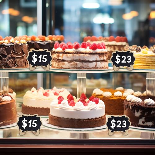 15 Pcs Mini Wooden Chalkboards Signs for Wedding and Food, Messages Signs, 3 Shapes Kinds of Board with 2 Chalk Markers