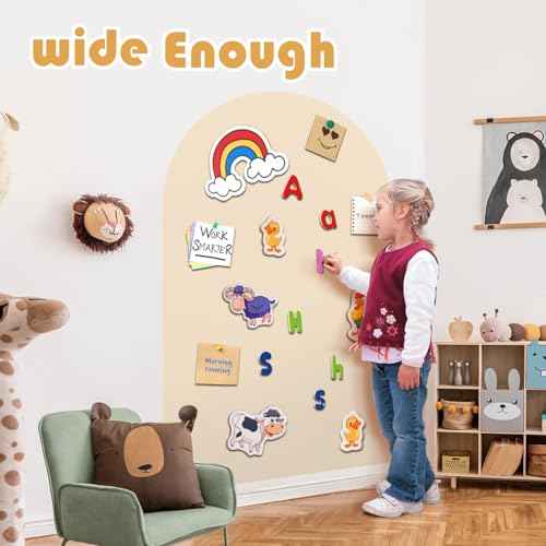 Magnetic Wall Decal Arch: 31" x 39" Magnetic Chalk Board Sticker -for Kids & Playroom (Ivory White)
