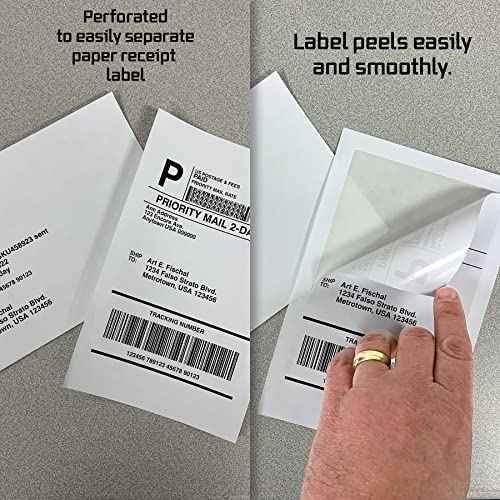 Half Sheet FedEx Shipping Labels with Tear Off Receipt from Blank Labels - 7.50" x 5.125" Label Size/Word Template 5127 / Inkjet & Laser Printer Guaranteed, 1 Label per Sheet - 1,000 Labels per Case