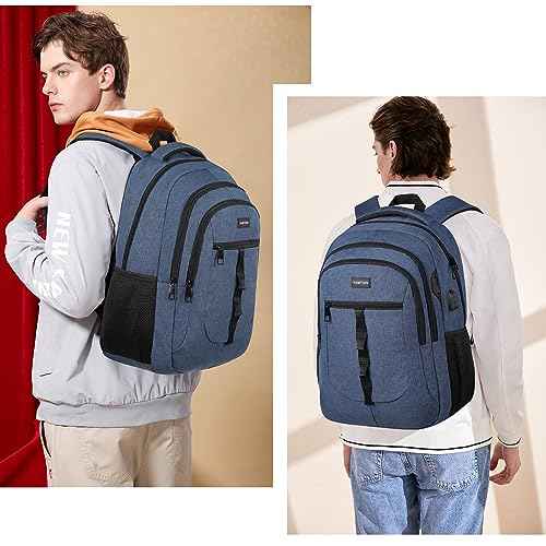 YAMTION School Backpack for Men and Teens 15.6 inch Laptop Bookbag Backpack with USB for College Students Office Work Business
