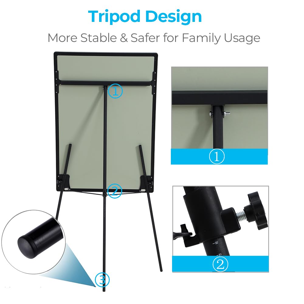 DexBoard 2-Pack 36 x 24 Inch Magnetic Dry Erase Easel Tripod Stand, Height Adjustable Portable Dry Erase Board with Flipchart Paper Pad (25 Sheets) - for Office Meetings, Training & Classroom