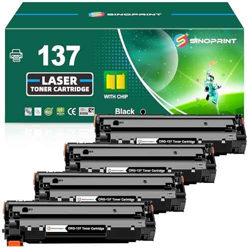 CRG137 Compatible Toner Cartridge Replacement for Canon 137 Black Toner Cartridge 137 for ImageCLASS MF236n D570 MF232w F242dw MF244dw MF247dw MF249dw MF240 MF230 MF210 (4-Pack Black)