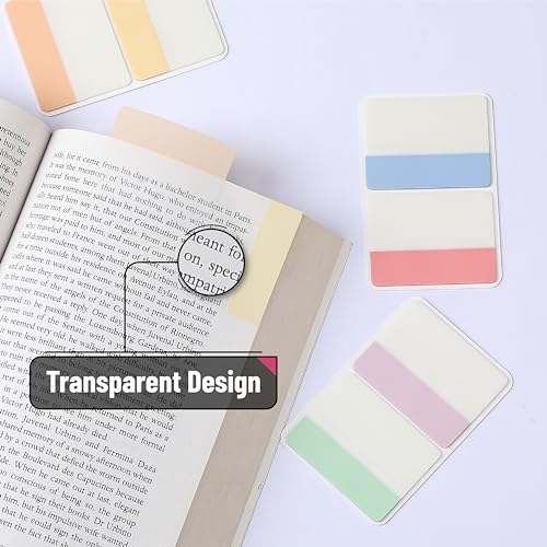 Mr. Pen Pastel Sticky Index Tabs Set - 500 Pieces, Repositionable, Waterproof BOPP Material