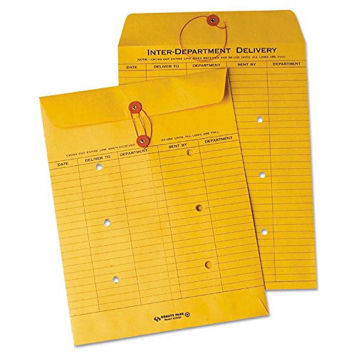 Brown Recycled Kraft Envelope with String & Button Closure 10x13, 100 Pack