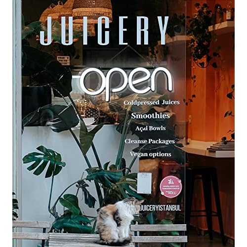 Open Signs for Business,LED Neon Open Sign,16x6 inch Lighted Sign for Restaurants Offices Retail Shops Window Storefronts,12V/1A Power Supply,with ON/OFF Switch (Horizontal White)