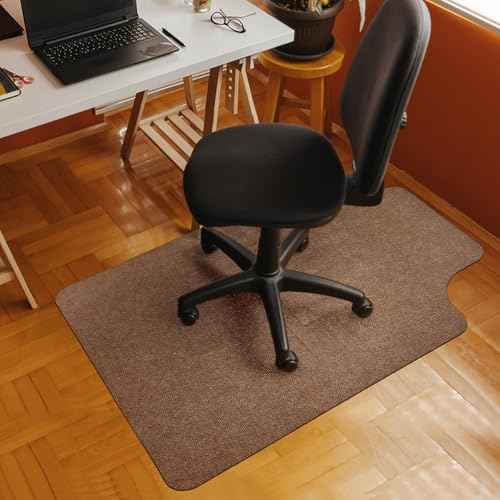 2 Pack Office Rolling Chair Mat for Carpet & Hardwood Floor 36"x48" Desk Chair Mat with Extended Lip Anti-Slip Rolling Computer Rug Floor Protector Cover for Desk Rolling Chair Office-Brown
