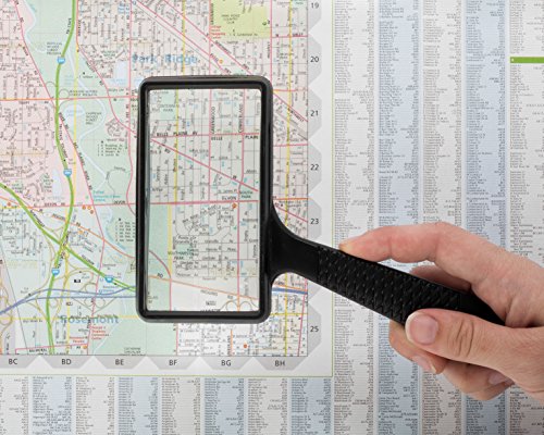 Jumbo Rectangular Handheld Magnifying Glass 3X Magnification Scratch Resistant Lens
