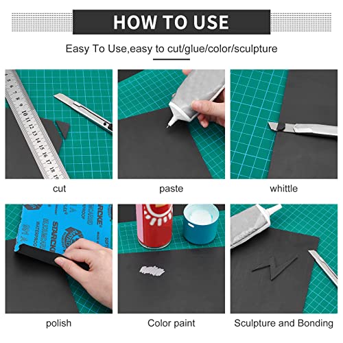 BENECREAT 5 Sheets 3mm Black PVC Foam Sheet A4 Lightweight Rigid Craft Material, 11.8x7.8 inch