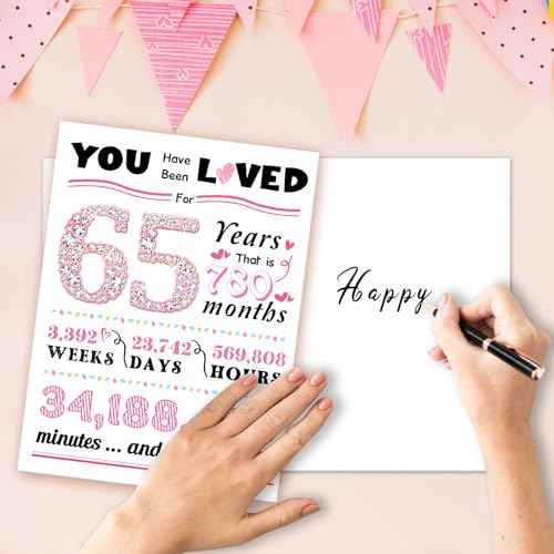 65th Birthday Card, Unique 65th Birthday Decorations for Women,Funny 65th Birthday Gifts for Mom,Happy Birthday Cards for 65 Year Old Couple, 65 Birthday Gift Ideas