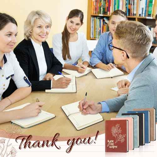 24 Pcs Christmas Thank You Appreciation Gifts for Women Teacher Mini Notebooks Bulk A6 Pocket Small Journals Tiny College Ruled Lined Notebook for Student Teacher School Xmas(Classic Color)