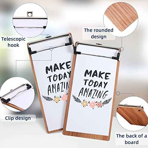 Epakh 30 Pcs Mini Clipboard Small Clipboards Wooden Half Page Clipboard Wood Check Presenters Kids Clipboards for Restaurant School Waitress Guest Server Books Menu Holder, 8 x 4 Inch