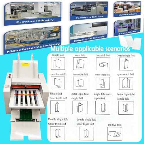 Automatic Paper Folding Machine, Electric Paper Folder with 4 Trays, Fold Sizes 2x3in to 12x27in, Adjustable Speed Max 262ft/min, for Folding Manuals Document Business Letters 110V