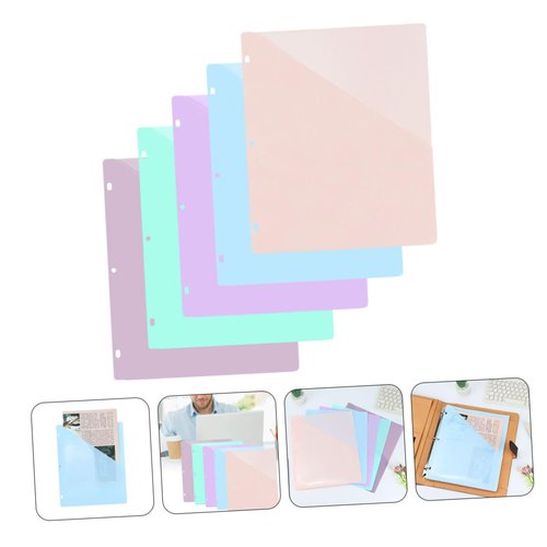 OSALADI 1set Document Bags Transparent Binder Pockets for Office Storage Lightweight Material File Folders for Organizing Items and Supplies 5sheets